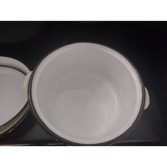 Vintage Enamel 3 PCs Pot Set - Picture 3 of 7